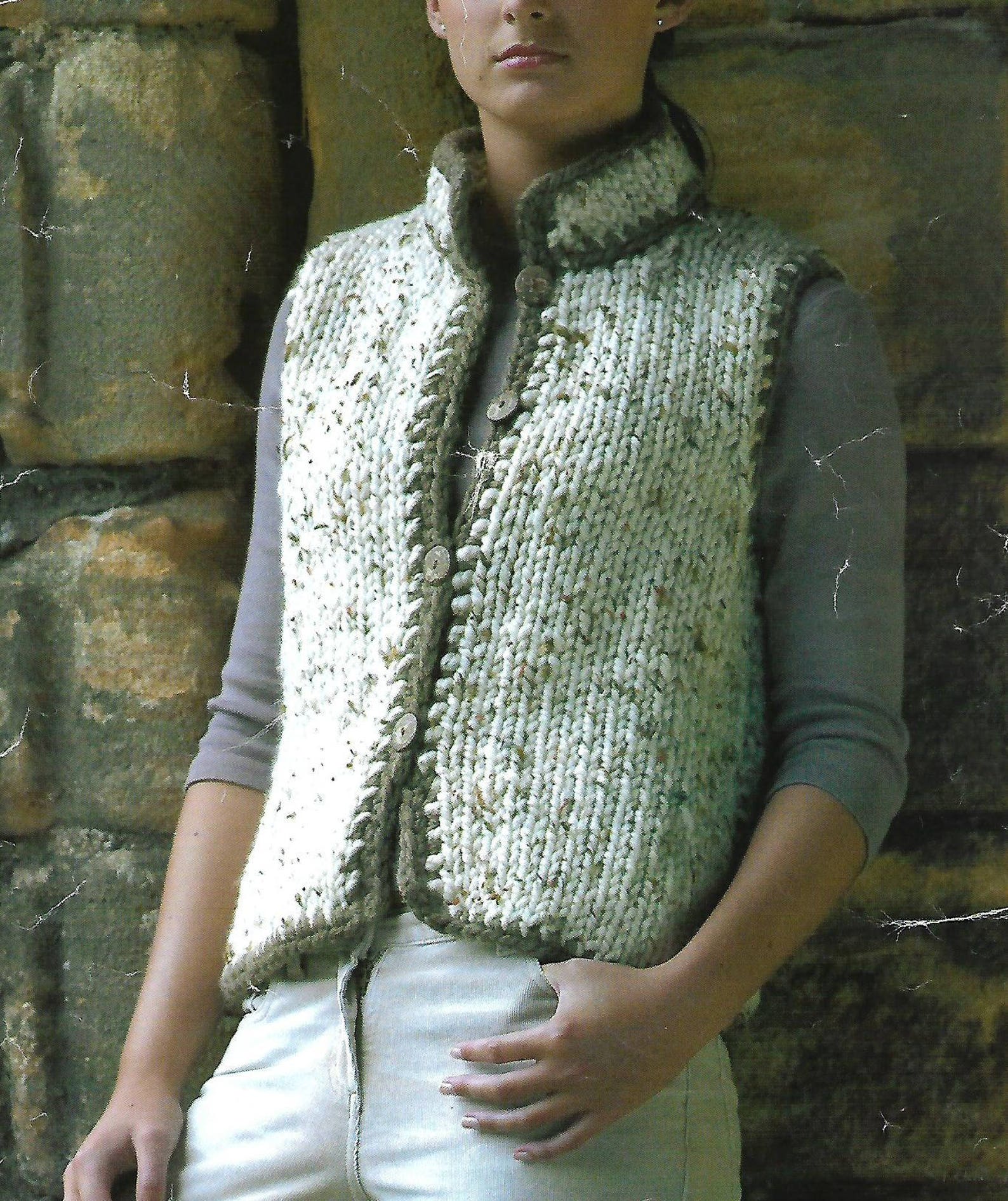 Knitting Pattern Women's Ladies Quick Easy Knit Gilet Etsy Australia