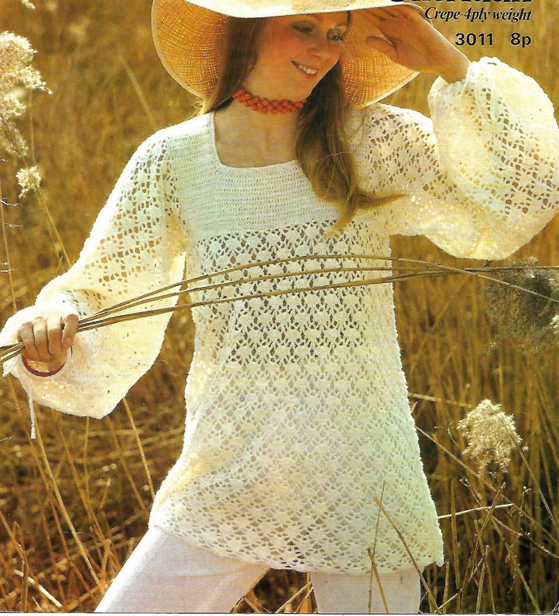 PDF crochet pattern women's ladies hippie 70's | Etsy
