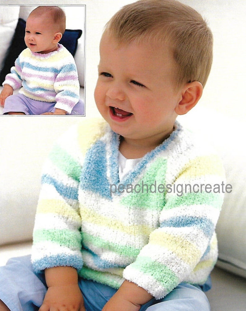 Knitting Pattern Baby Toddler Sweater Jumper Ages 06 Years Etsy