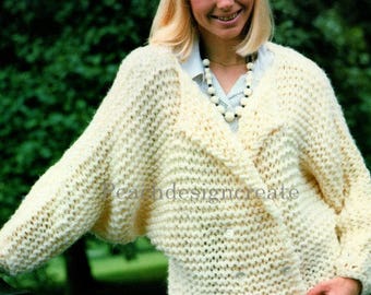 Chunky Knit Jacket Pattern: Women's Cardigan (PDF Download)
