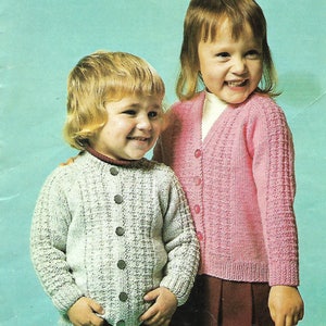 PDF knitting pattern, children&#39;s cardigan, Sizes 22-24 in, digital download, instant download