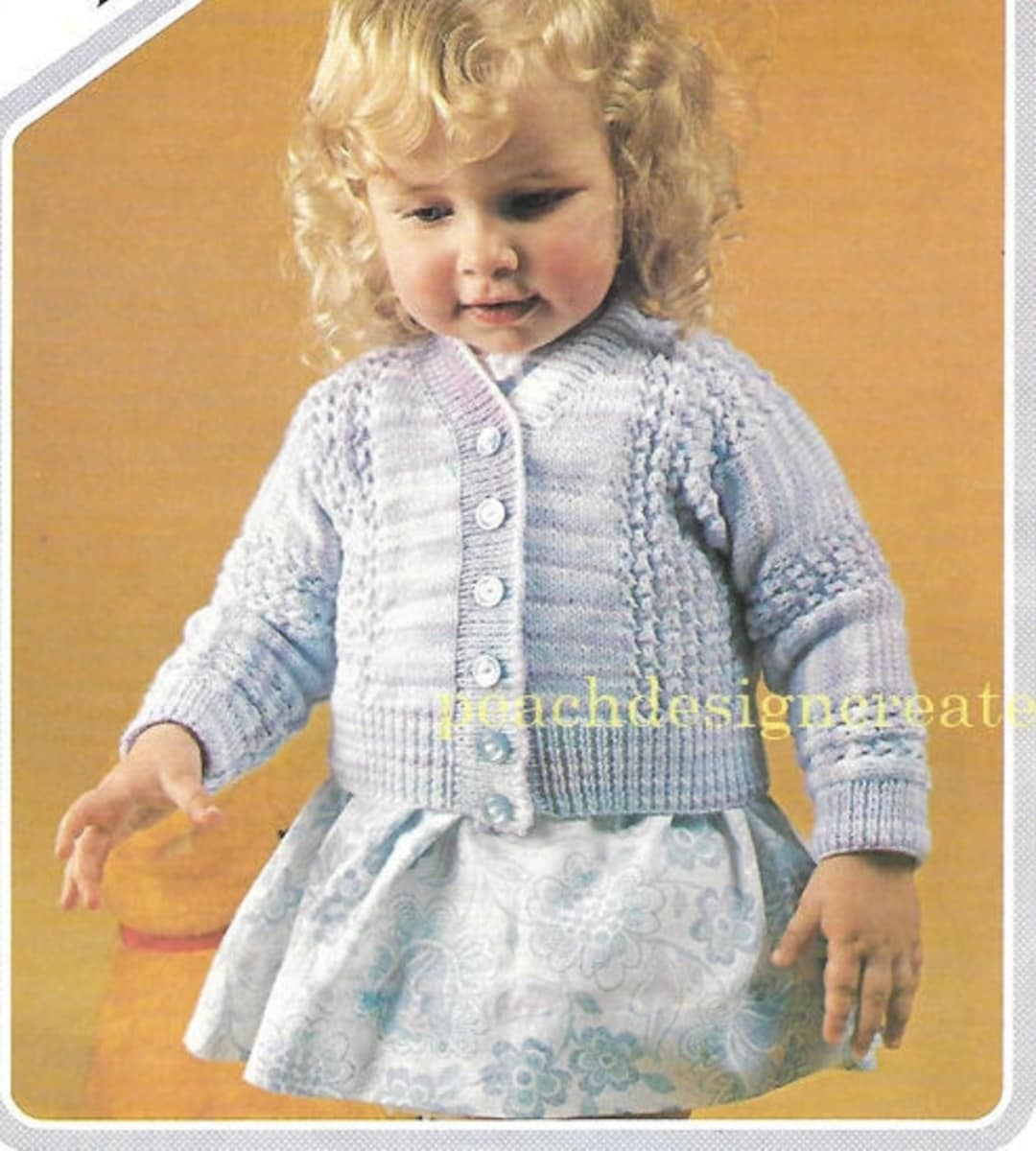 Knitting Pattern Pdf Girls Lace Panel Cardigan Sizes 1822 Etsy