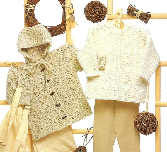 Grobstrick Kinder Jacke Dufflecoat Schnittmuster (PDF)