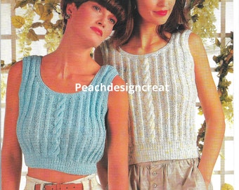 Modèle de tricot de débardeur torsadé : la mode estivale pour femmes (Modèle PDF)