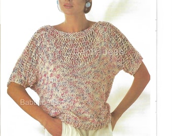 Cotton Summer Sweater Knitting Pattern: Easy Knit (PDF Digital Download)