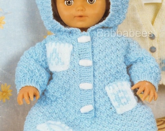 PDF knitting pattern dolls baby doll sleeping bag digital download double knitting