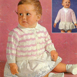 Baby Cardigan Knitting Pattern: Striped Design, 0-2 Years (PDF Download)