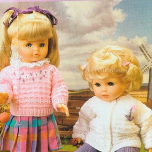 PDF knitting pattern dolls sweater cardigan digital download