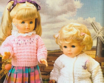 PDF knitting pattern dolls sweater cardigan digital download