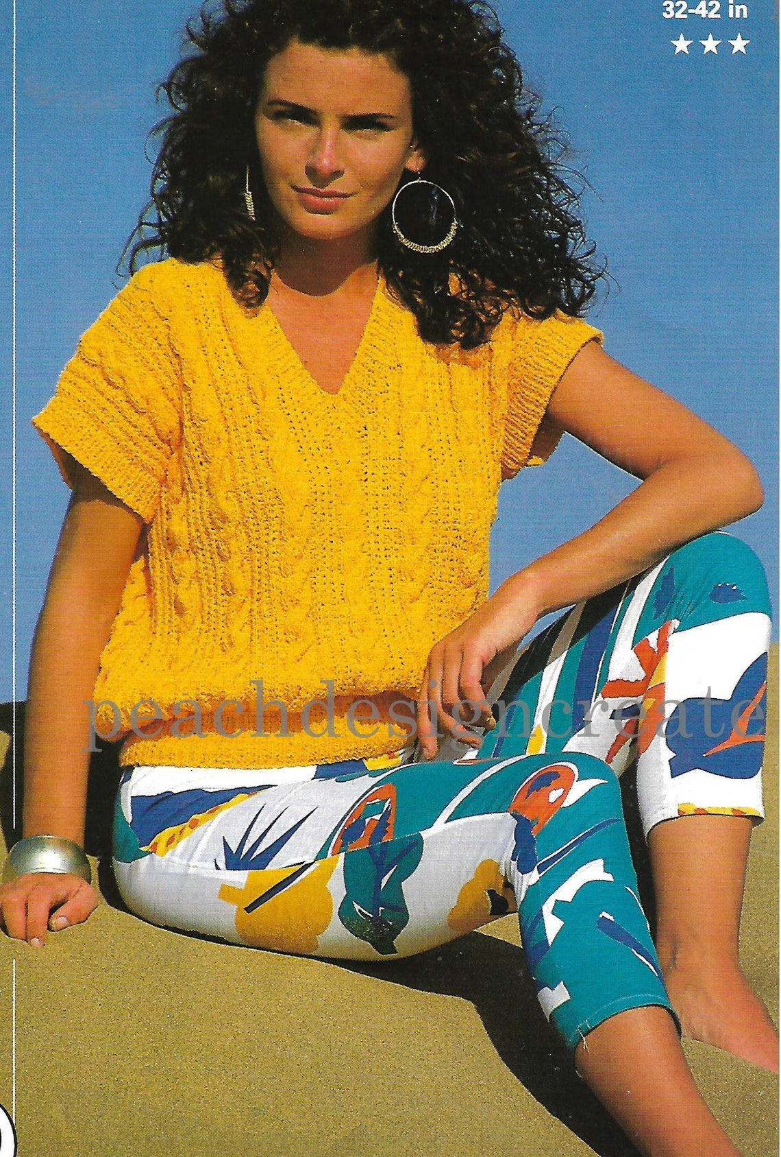 Knitting Pattern Pdf Women's Ladies Cotton Knit Top Etsy