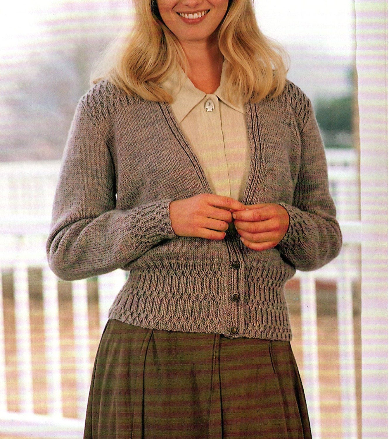 PDF knitting pattern women's ladies cardigan double Etsy