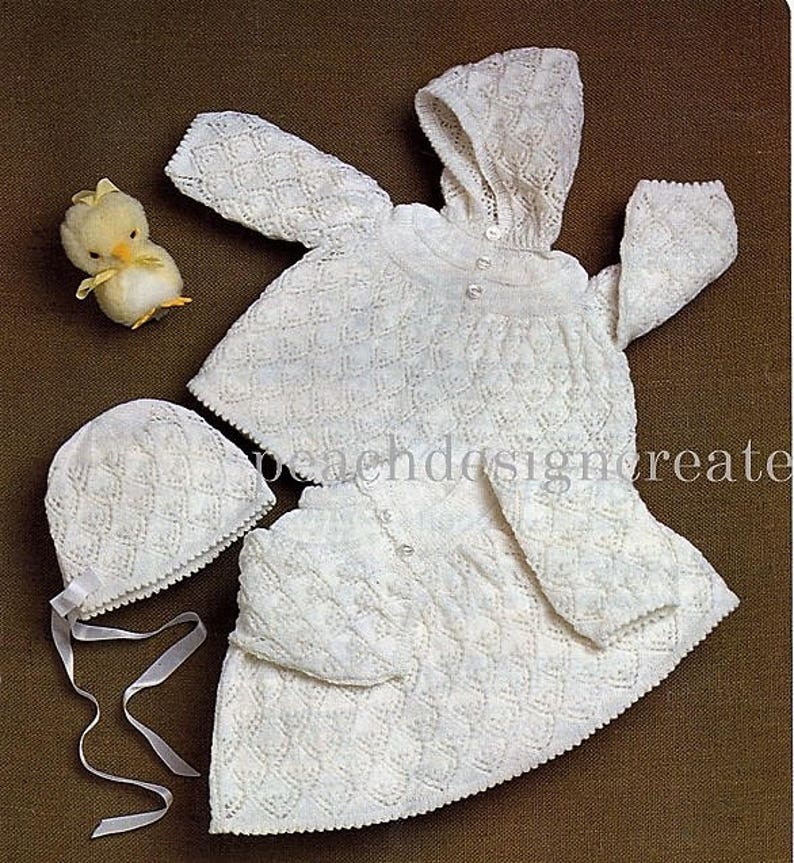 0-9 months pdf baby girls angel top hoodie bonnet digital download knitting pattern