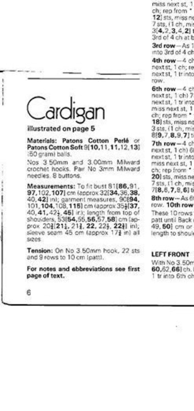 Ladies Cardigan Crochet Pattern Pdf Digital Download Sizes Etsy UK