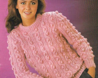Ladies Bobble Cable Knit 