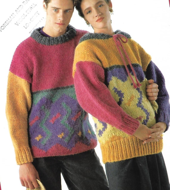 Ladies and Mens Sweaters Sizes 32 to 44 inch chest Download PDF Vintage KNITTING PATTERN