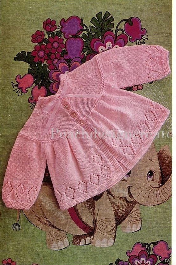 Knitting Pattern Baby Girl Matinee Coat Sizes 17 to 19 In Etsy UK