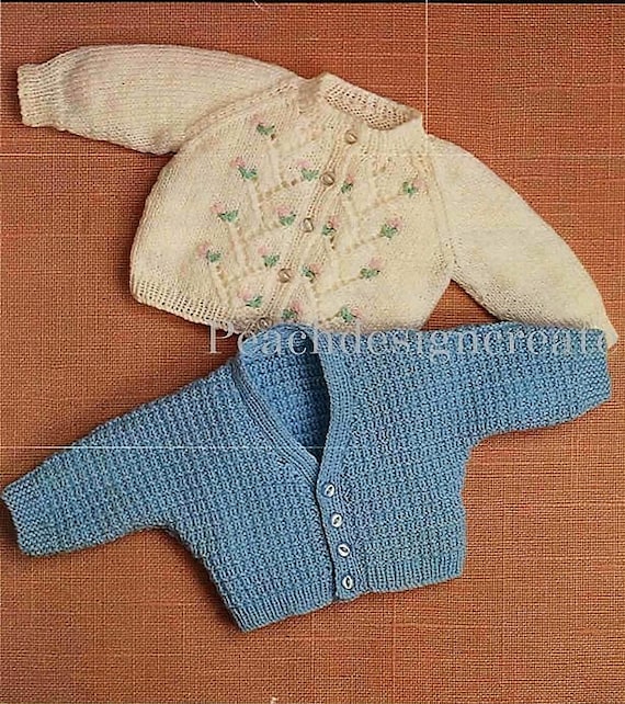 Knitting Pattern Premature Baby Boys Girls Cardigan Sizes 12 20 In Pdf Digital Download Instant Download