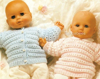 PDF knitting pattern dolls cardigan doll sweater jumper digital download