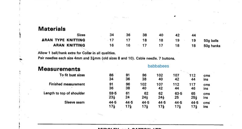 PDF Knitting Pattern Womens Ladies Cable Cardigan Jacket Aran Sizes 34 ...