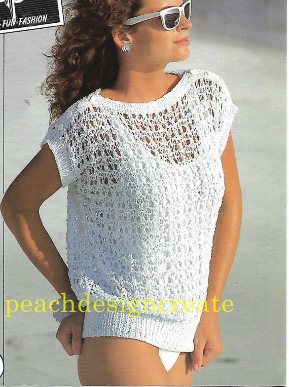 PDF knitting pattern women's ladies summer cotton easy - Etsy España
