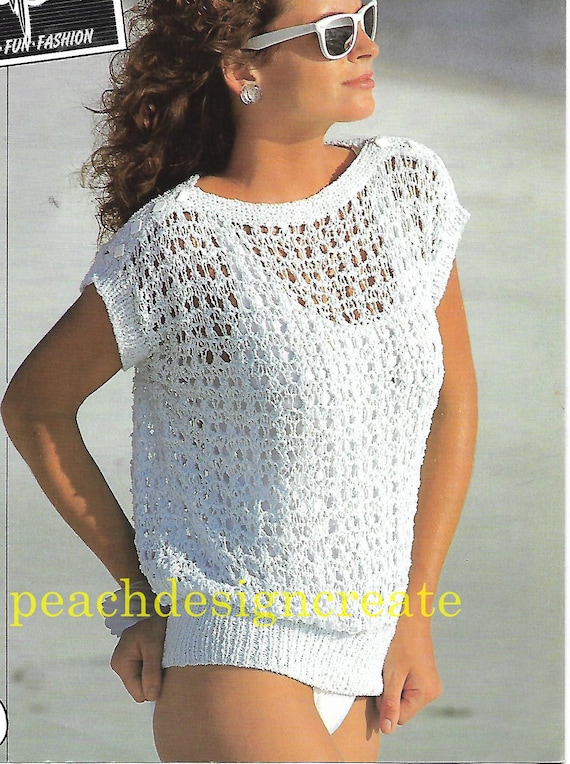 PDF knitting pattern women's ladies summer cotton easy - Etsy España