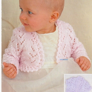 PDF knitting pattern baby girl lacy cardigan bolero  sizes 18-26 in, digital download
