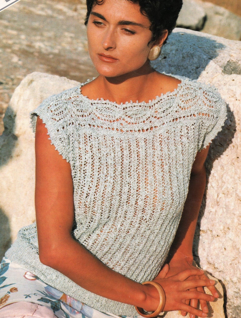 lace vintage knitting pattern women's ladies Etsy