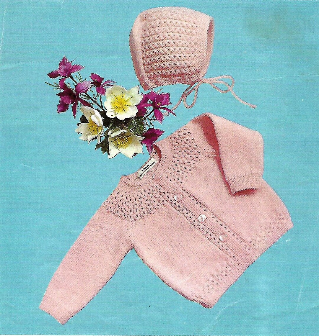 Knitting Pattern, Pdf, Baby Girl Coat and Size 20 Inch, Instant