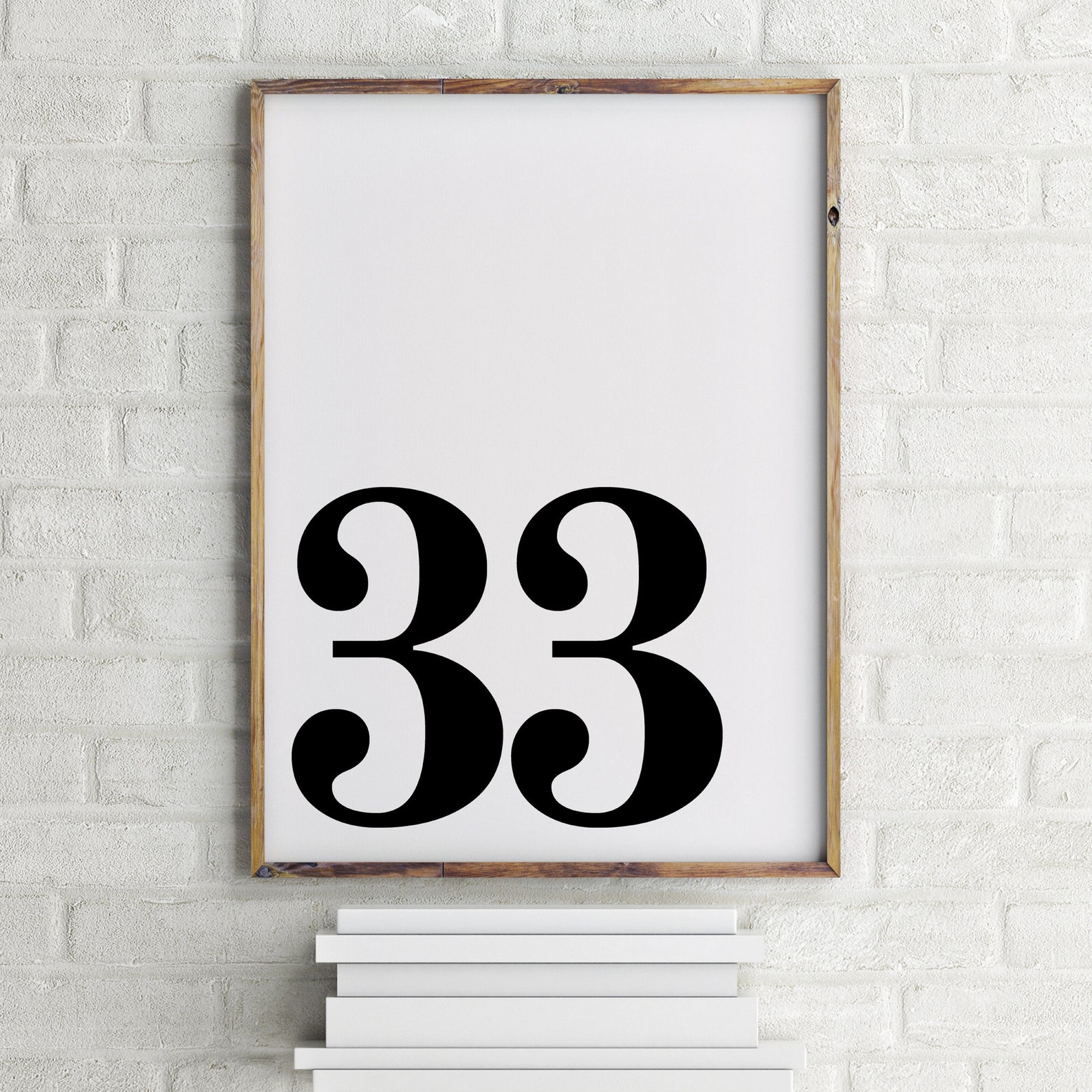 Number 33 Printable Modern Wall Art Scandinavian Print | Etsy