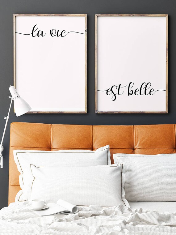 La Vie Est Belle Guest Room Printable Affiche Citation Etsy