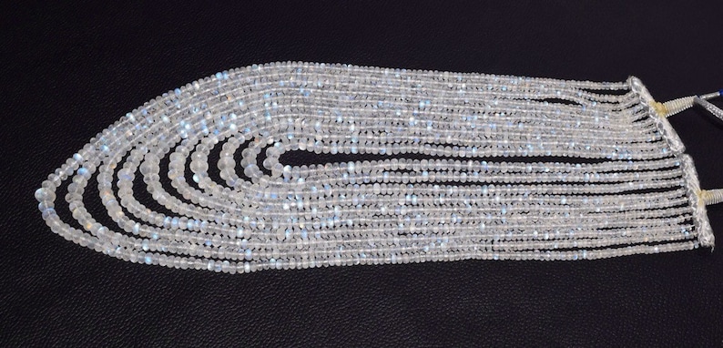 30/% Discount Natural Rainbow Moonstone Faceted rondelle Beads 3.5-9.5 MM Size aaa Grade Quality 18 INCHES STRAND