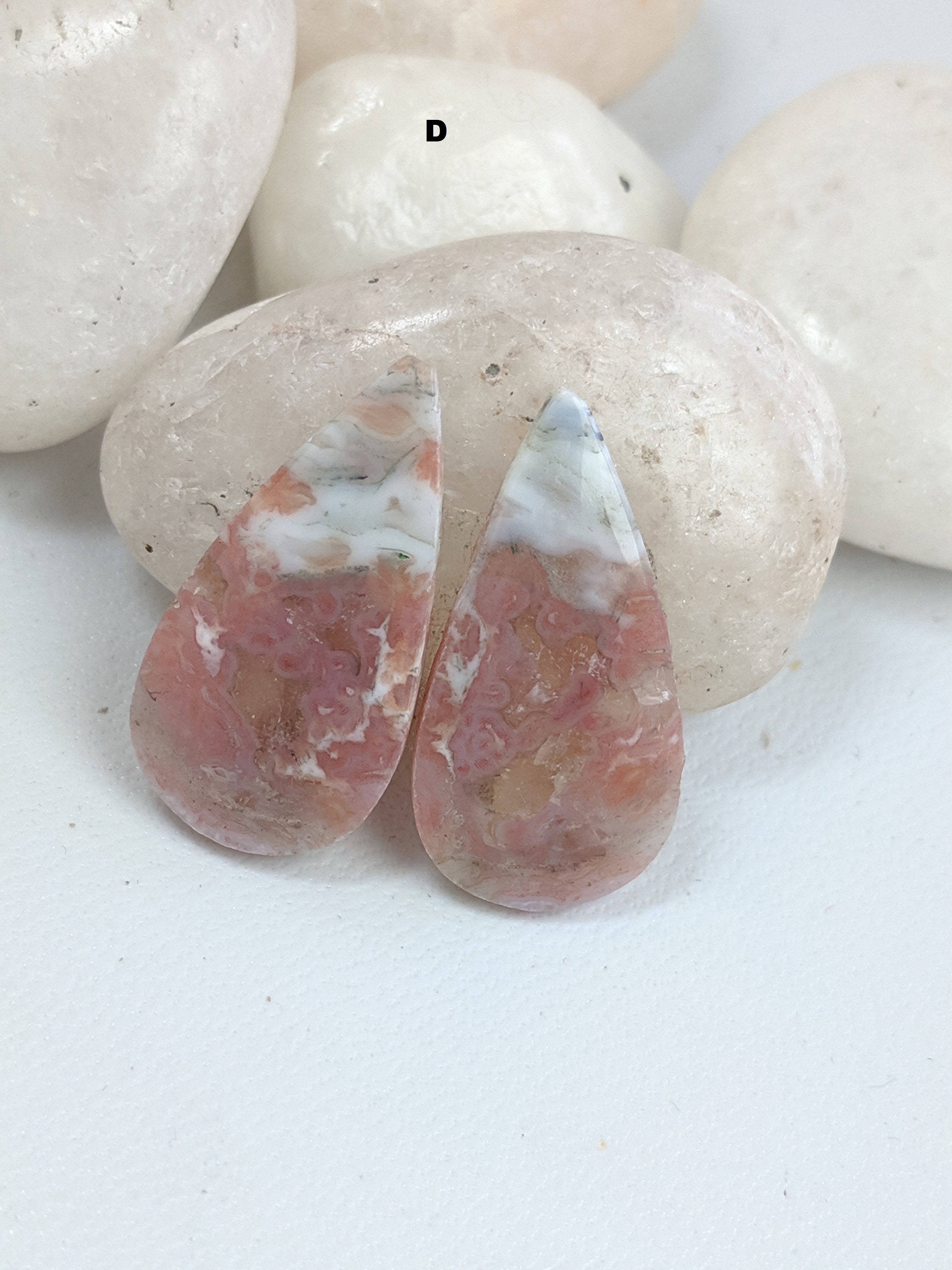 Pink Moss Agate 2 Pieces Matched Pair CabochonNew Moss Agate | Etsy