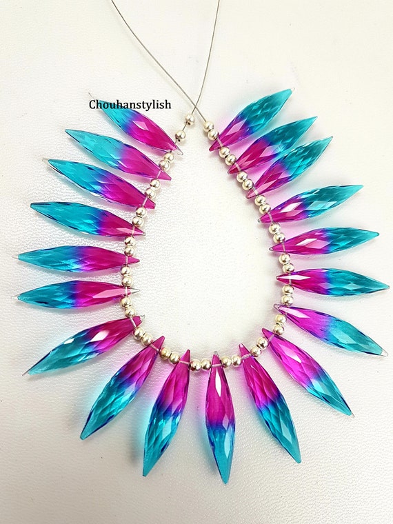 AAA Facetado Multi Color Cabello Piedras Preciosas Perlas De Cuarzo Rutilado para joyería haciendo