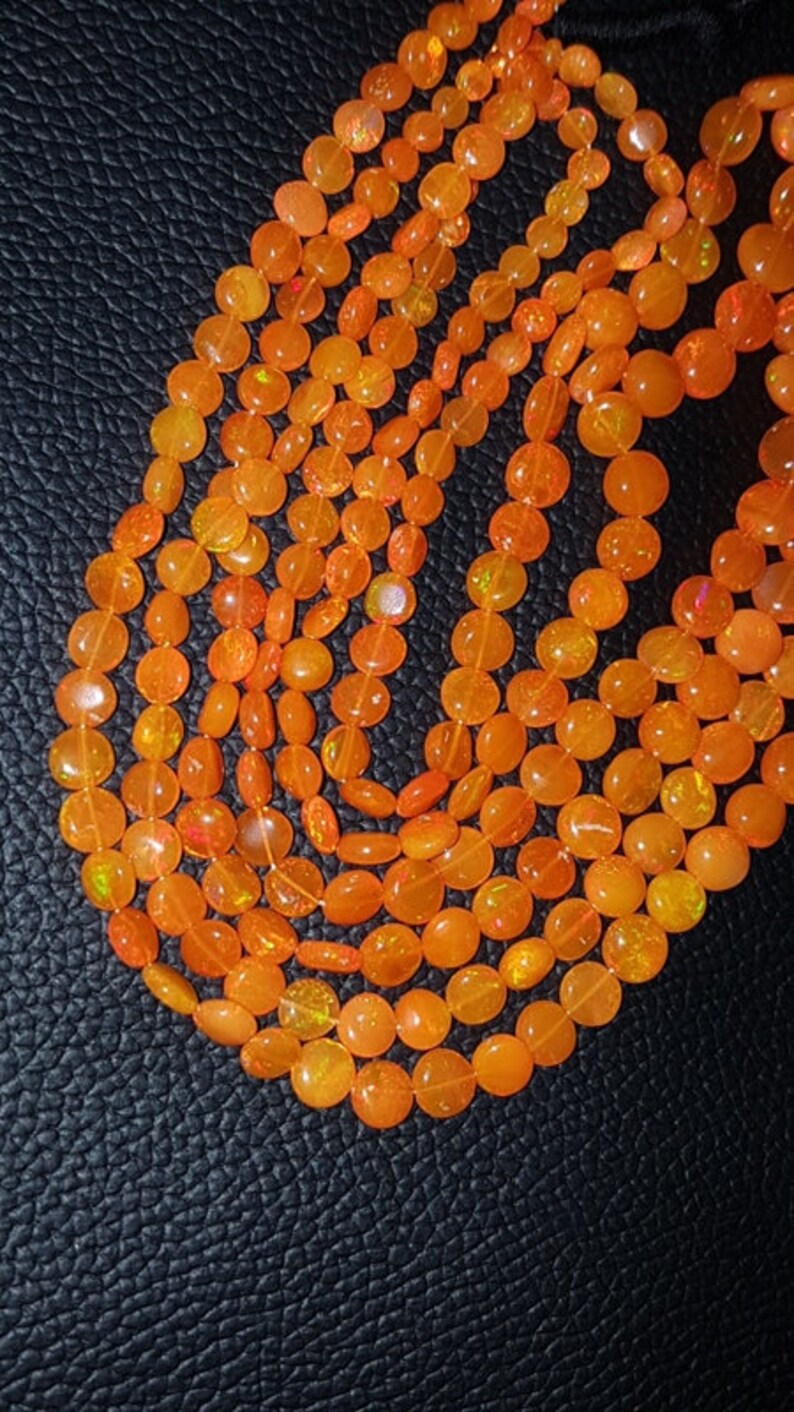 Ethiopian Opal,Multi Fire Opal,Wello Opal,High Quality Opal,AAA Smooth Button Beads,4-9 MM Size 16 Inches Strand