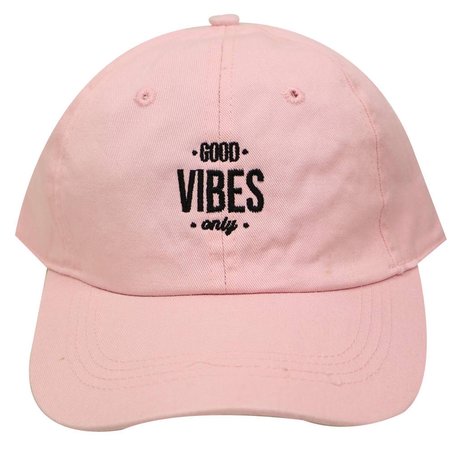 Capsule Design Good Vibes Cotton Baseball Dad Caps Pink | Etsy