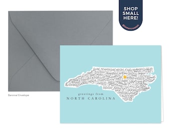 Greetings from North Carolina Card - Blank Inside, NC Greeting