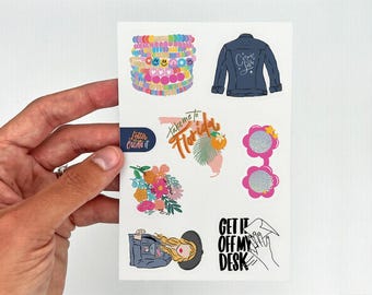 Girlie Vinyl Sticker Sheet, 7 Stickers