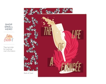 Life of a Fiancée Greeting Card - Blank Inside, Congrats, Engagement Card