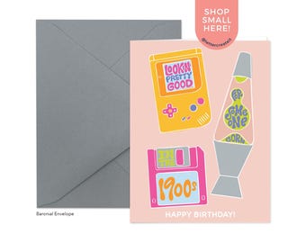 Nineteen Hundreds Birthday - Blank Inside, 90s 80s 2000s Greeting Card