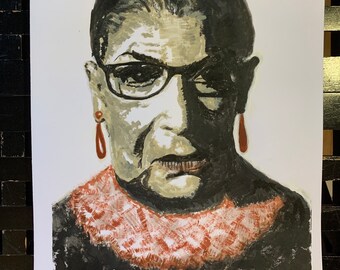 Ruth,R.B.G.,Notorious RBG,Art Rbg,Art Print Present,Ruth Rbg,Face Print Art,Female Art,9x12 Print,Face Art Gift,Woman Art Portrait,Rbg