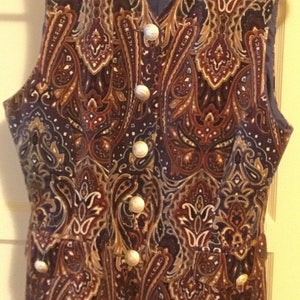 Women Vest,Vintage Vest,Woman Vest,Vintage Vest for Women, Paisley Clothing,Marooned Clothing,90s Vest,Burgundy Clothing,Vest Gift, image 5