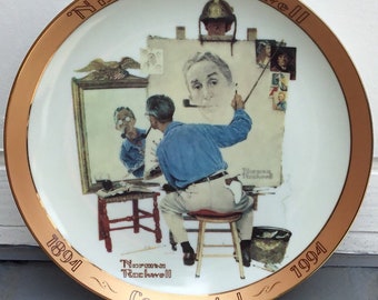 Norman Rockwell,Home Decor Wall Plate,Dish Art,Artist Gift,Wall Art Plate,Wall Plates,Art Dish,Grandpa Gift,Mid Century Plate,Rockwell,