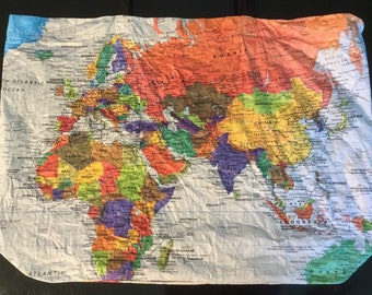 Map Bag,World Map as Art,Map Gift,Map Wedding Gift,World Map,World Gift Art,World Art Decor,Map,Shoulder Tote,Travel Tote,Shoulder Bag Women