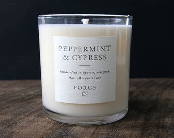 Peppermint & Cypress Soy Wax Candle