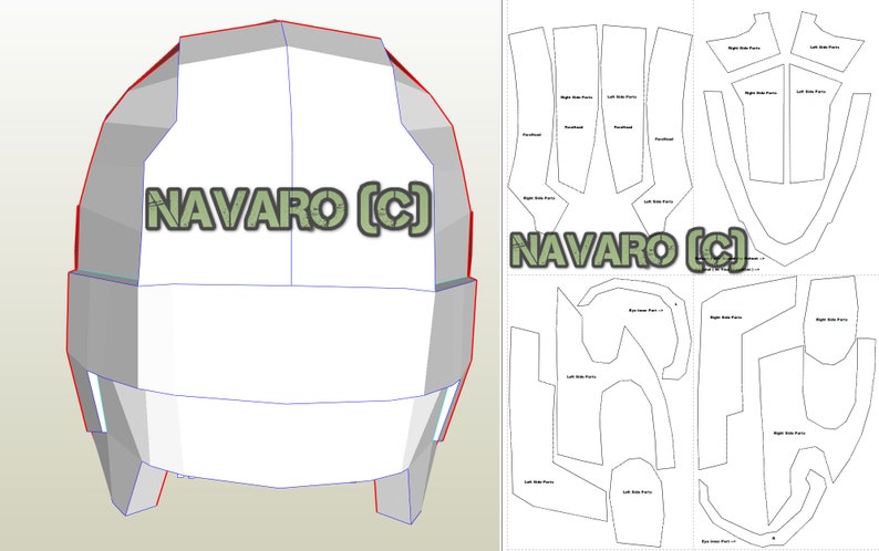 Deathstroke Pepakura Deathstroke Cosplay Pdf Pdo Deathstroke Helmet Pack Printable Templates Patterns Deathstroke Eva Foam