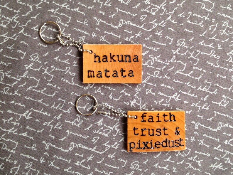 Disney Quotes Keychain Wood Keychain Disney Keychain Gift | Etsy
