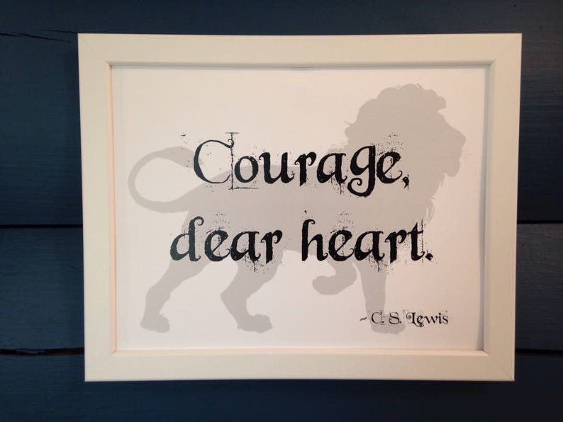 Printable Nursery Wall Art Narnia Aslan Courage Dear Heart | Etsy