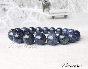 Echte dumortieriet-stenen armband Grade AAA - armband kristal - blauwe edelsteen armband - mala-armband - kralenarmband, Valentijnsdag