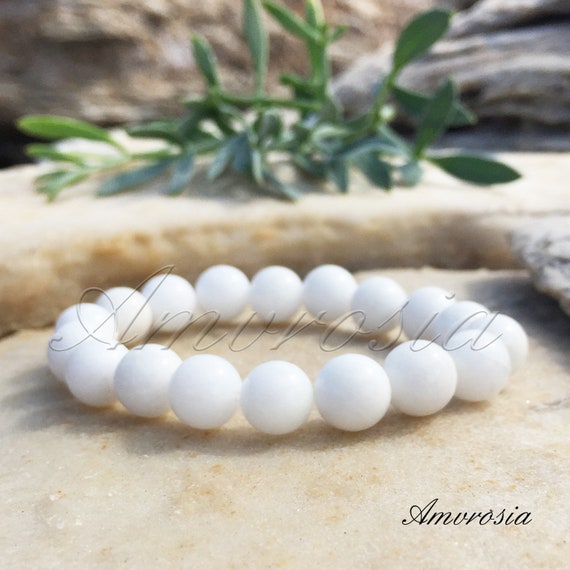 White Quartz Bracelet Quartz Stone Bracelet Crystal Bracelet