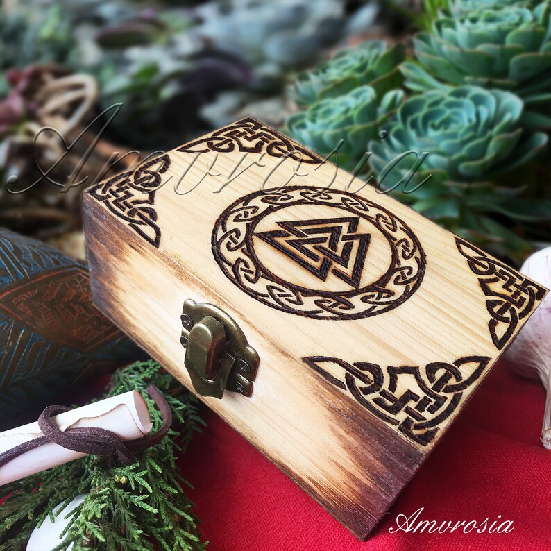 Wooden Box Wooden Rune Box Viking Box Norse Box Tarrot Etsy
